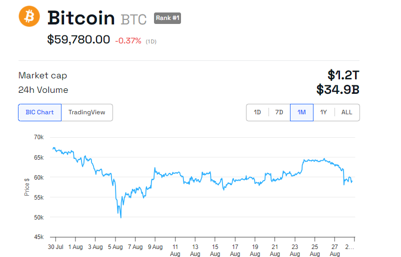 Bitcoins kursudvikling