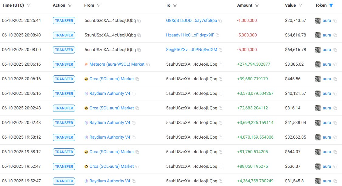 AURA Token Indehavere