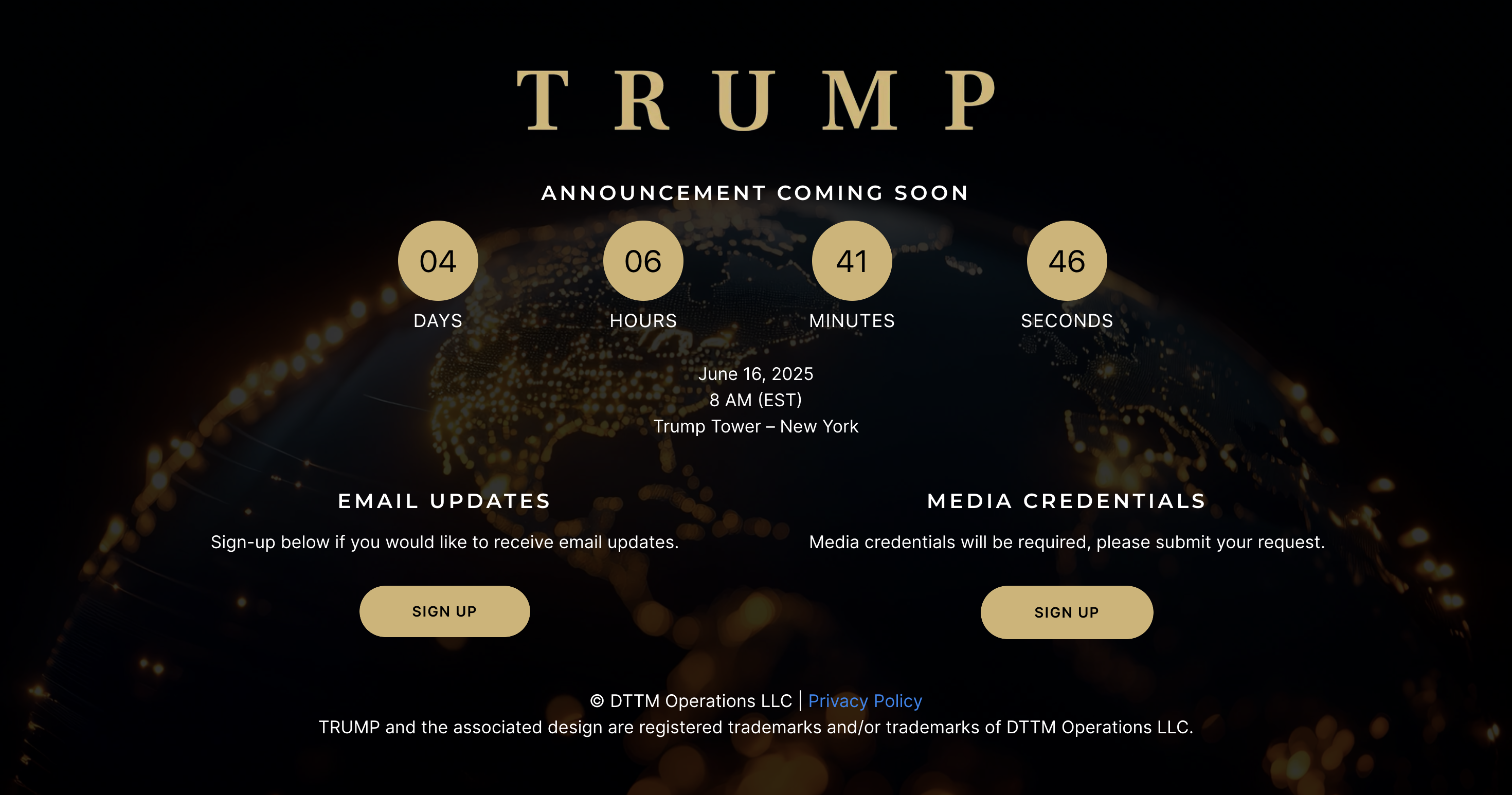 Nedtælling til Trump Organization’s Kommende Meddelelse