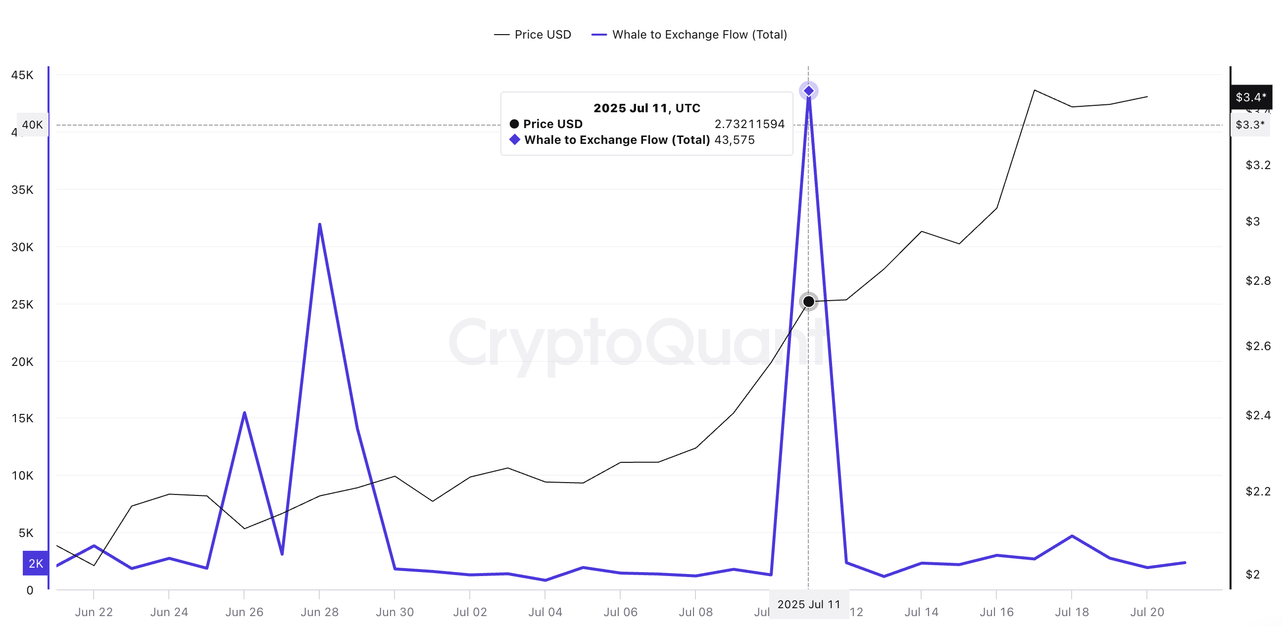 XRP-kurs og hval-til-børs flow