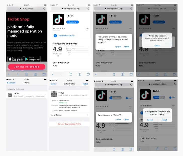 Falske TikTok-kloner